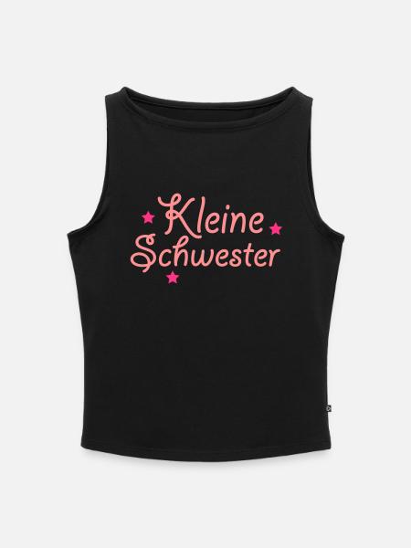 kleine Schwester - Frauen Organic Tank Top mit U-Boot-Ausschnitt - Schwarz