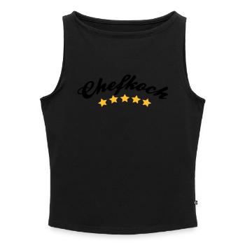 chef cook - Women’s Organic Boat Neck Tank Top - black - Front - Selfina (174cm)