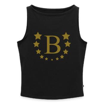 H - Débardeur femme à encolure bateau bio - noir - Devant - Selfina (174cm)