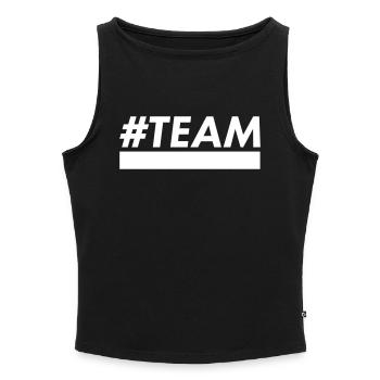#Team - Débardeur femme à encolure bateau bio - noir - Devant - Selfina (174cm)