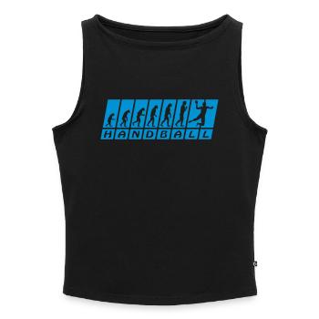 Evolution Handball - Frauen Organic Tank Top mit U-Boot-Ausschnitt - Schwarz - Vorne - Selfina (174cm)