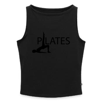 Pilates - Frauen Organic Tank Top mit U-Boot-Ausschnitt - Schwarz - Vorne - Selfina (174cm)