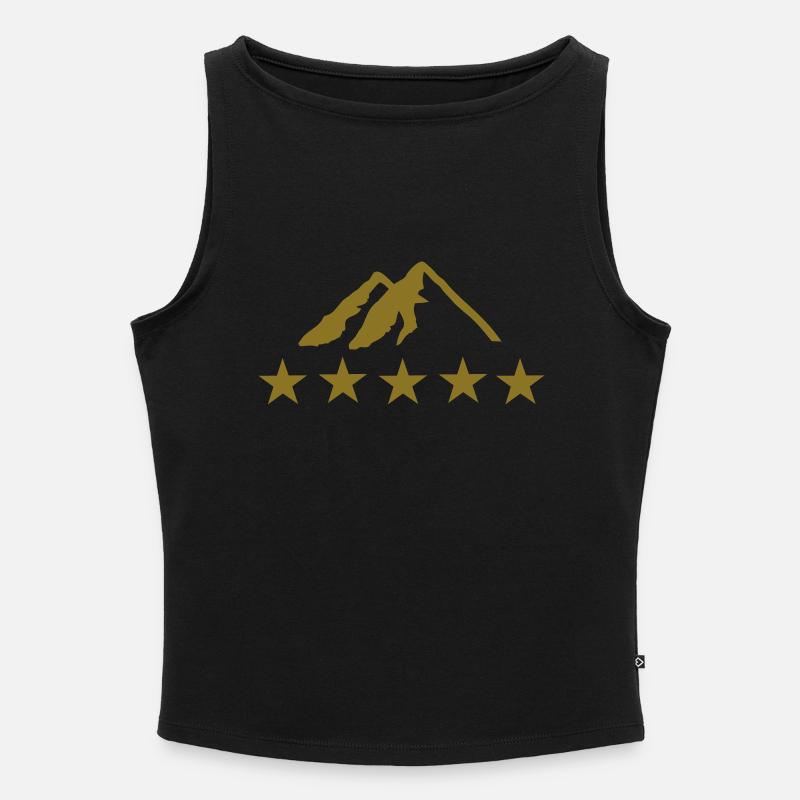 Berge - Frauen Organic Tank Top mit U-Boot-Ausschnitt - Schwarz