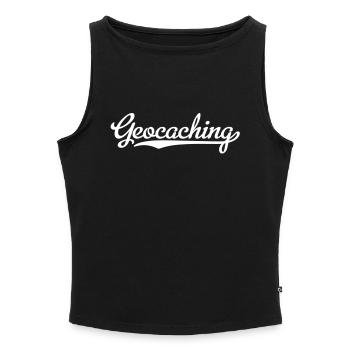 Geocaching - Frauen Organic Tank Top mit U-Boot-Ausschnitt - Grau meliert - Vorne - Selfina (174cm)