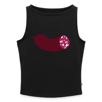 halbe Wurst dreifarbig mit Weiß - Frauen Organic Tank Top mit U-Boot-Ausschnitt - Schwarz - Vorne - Selfina (174cm)