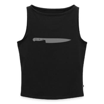 kitchen utensil chef knife - Women’s Organic Boat Neck Tank Top - black - Front - Selfina (174cm)
