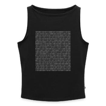 Binary code logo - Women’s Organic Boat Neck Tank Top - black - Front - Selfina (174cm)