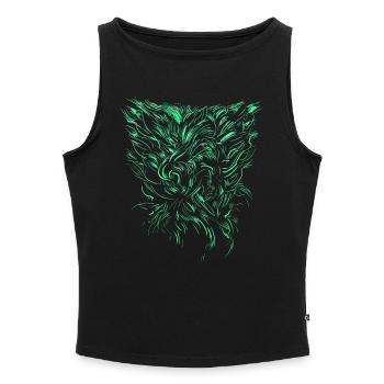 Alien Tribal / abstrakt - Frauen Organic Tank Top mit U-Boot-Ausschnitt - Schwarz - Vorne - Selfina (174cm)
