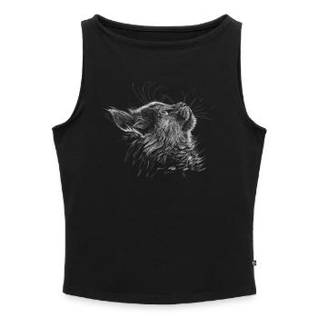 Kitten - Women’s Organic Boat Neck Tank Top - heather grey - Front - Selfina (174cm)