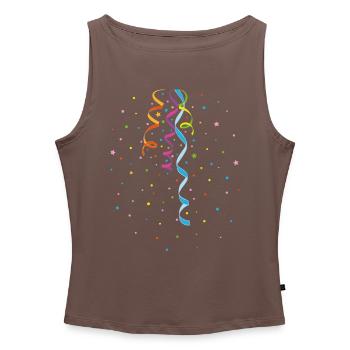 Karneval Luftschlangen Konfetti Silvester Fasching - Frauen Organic Tank Top mit U-Boot-Ausschnitt - Grau meliert - Vorne - Selfina (174cm)