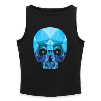 Sapphire skull - Women’s Organic Boat Neck Tank Top - black - Front - Selfina (174cm)