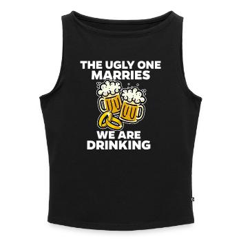 Junggesellenabschied Hochzeit Party Ehe Lustig - Frauen Organic Tank Top mit U-Boot-Ausschnitt - Grau meliert - Vorne - Selfina (174cm)