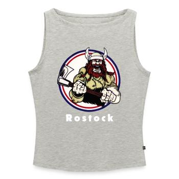 Rostock Vikings - Women’s Organic Boat Neck Tank Top - heather grey - Front - Selfina (174cm)