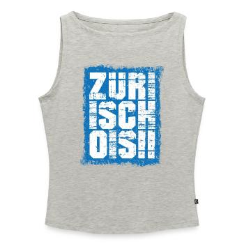 Züri isch ois - Zürich - Frauen Organic Tank Top mit U-Boot-Ausschnitt - Grau meliert - Vorne - Selfina (174cm)