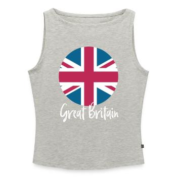 Great Britain - Women’s Organic Boat Neck Tank Top - heather grey - Front - Selfina (174cm)