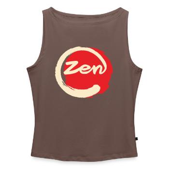 Zen - Débardeur femme à encolure bateau bio - gris chiné - Devant - Selfina (174cm)