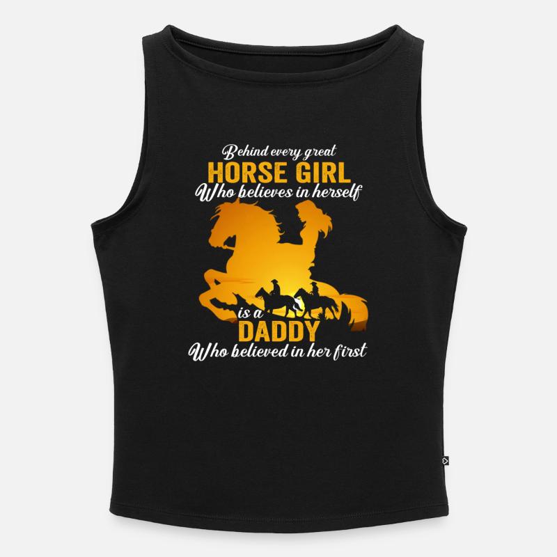 Hinter jedem großartigen Pferdemädchen steckt ein toller Vater - Frauen Organic Tank Top mit U-Boot-Ausschnitt - Schwarz