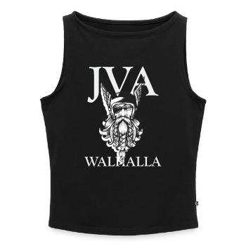 JVA Walhalla Knast lustiger Spruch Odin Thor - Frauen Organic Tank Top mit U-Boot-Ausschnitt - Grau meliert - Vorne - Selfina (174cm)
