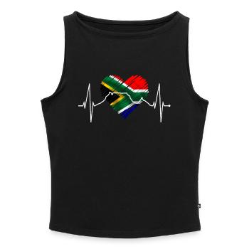 Kapstadt Skyline Herz Südafrika Flagge Tafelberg - Frauen Organic Tank Top mit U-Boot-Ausschnitt - Schwarz - Vorne - Selfina (174cm)