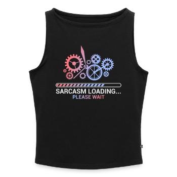 computer - Women’s Organic Boat Neck Tank Top - black - Front - Selfina (174cm)