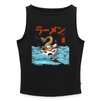 Ramen - Frauen Organic Tank Top mit U-Boot-Ausschnitt - Schwarz - Vorne - Selfina (174cm)