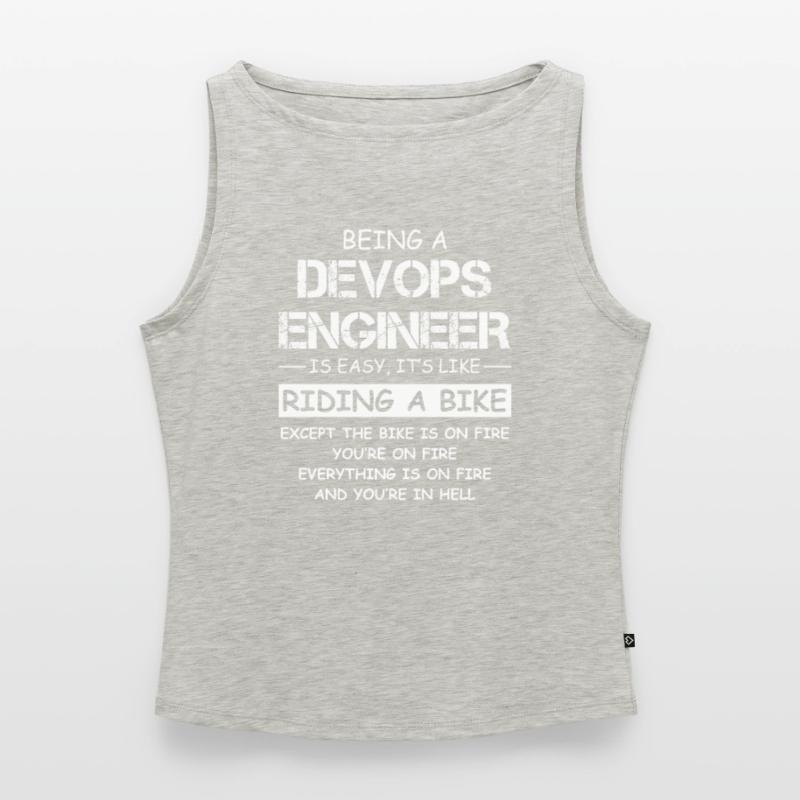 DevOps Engineer Fire Motorcycle Quote Women’s Organic Boat Neck Tank Top