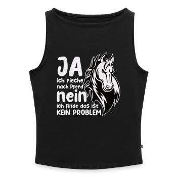 Rieche nach Pferd Nein Kein Problem Pferdenarr - Frauen Organic Tank Top mit U-Boot-Ausschnitt - Schwarz - Vorne - Selfina (174cm)