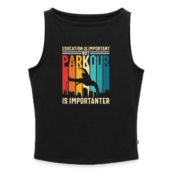Le parkour est important pour les amateurs de parkour - Débardeur femme à encolure bateau bio - gris chiné - Devant - Selfina (174cm)