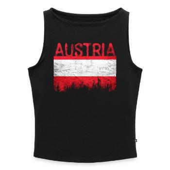 Australischer Flaggenstil mit city Silhouette - Frauen Organic Tank Top mit U-Boot-Ausschnitt - Schwarz - Vorne - Selfina (174cm)