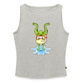 Frosch Taucher Schnorchel Tauchen - Frauen Organic Tank Top mit U-Boot-Ausschnitt - Grau meliert - Vorne - Selfina (174cm)