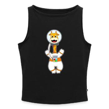 Giraffe Astronaut Space - Débardeur femme à encolure bateau bio - gris chiné - Devant - Selfina (174cm)