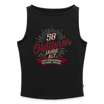 58. Geburtstag Oldtimer - Frauen Organic Tank Top mit U-Boot-Ausschnitt - Schwarz - Vorne - Selfina (174cm)
