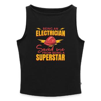 Electrical Engineer Witz - Women’s Organic Boat Neck Tank Top - black - Front - Selfina (174cm)