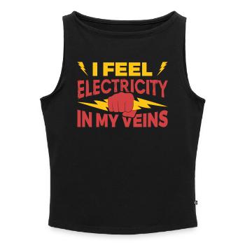 Electrical engineering - Women’s Organic Boat Neck Tank Top - black - Front - Selfina (174cm)