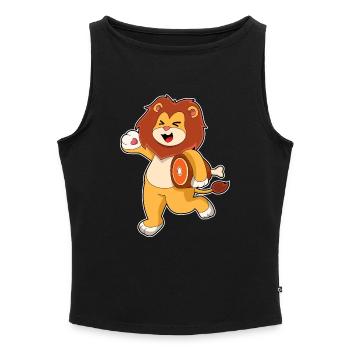 Löwe Fleisch - Frauen Organic Tank Top mit U-Boot-Ausschnitt - Grau meliert - Vorne - Selfina (174cm)