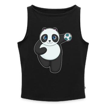 Panda Handball Player Handball - Débardeur femme à encolure bateau bio - gris chiné - Devant - Selfina (174cm)