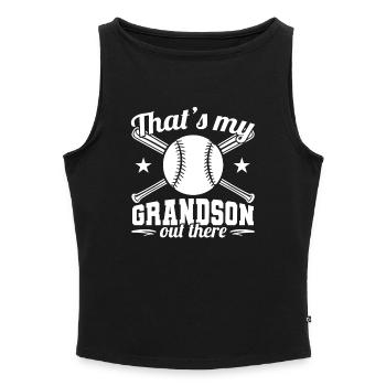 Das ist mein Enkel da draußen - Frauen Organic Tank Top mit U-Boot-Ausschnitt - Grau meliert - Vorne - Selfina (174cm)