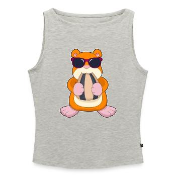 Hamster Samen - Frauen Organic Tank Top mit U-Boot-Ausschnitt - Grau meliert - Vorne - Selfina (174cm)