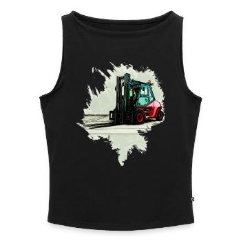 Forklift - Women’s Organic Boat Neck Tank Top - heather grey - Front - Selfina (174cm)