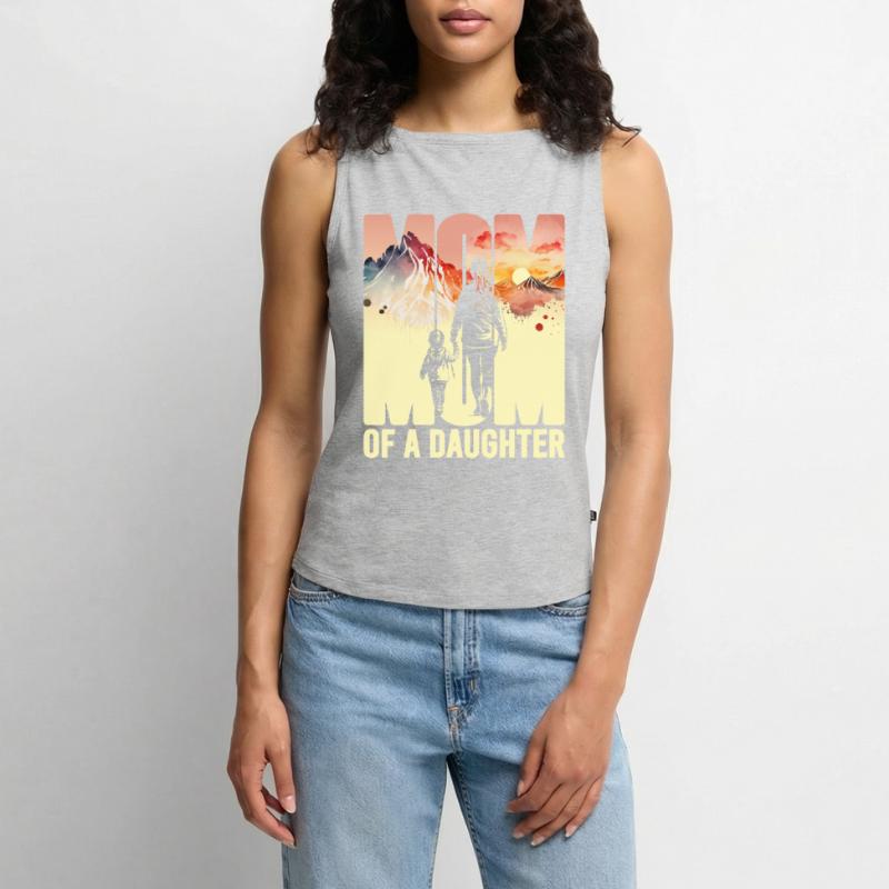 Mutter mit einer Tochter Muttertag Berge Mama Kind Frauen Organic Tank Top mit U-Boot-Ausschnitt