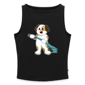 Dog Firefighter Fire Hose Fire Brigade - Women’s Organic Boat Neck Tank Top - heather grey - Front - Selfina (174cm)