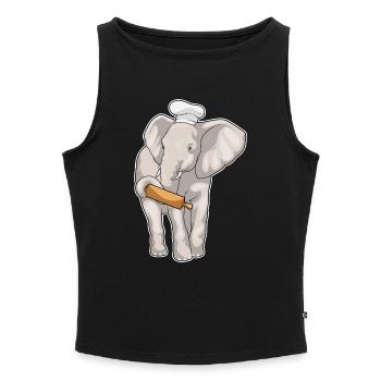 Pâtisserie de rouleau à pâtisserie Elephant - Débardeur femme à encolure bateau bio - gris chiné - Devant - Selfina (174cm)