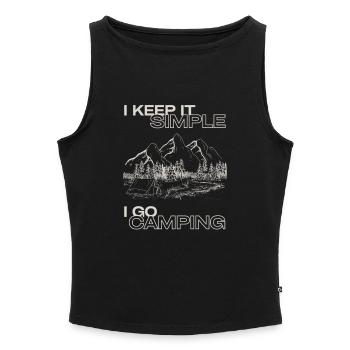 I keep it simple i go camping tent mountains outdoor - Women’s Organic Boat Neck Tank Top - heather grey - Front - Selfina (174cm)
