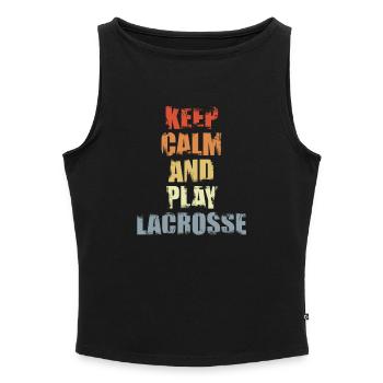 Lacrosse spielen - Frauen Organic Tank Top mit U-Boot-Ausschnitt - Schwarz - Vorne - Selfina (174cm)