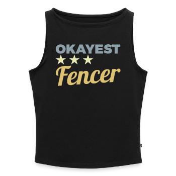 Average fencer - Women’s Organic Boat Neck Tank Top - black - Front - Selfina (174cm)