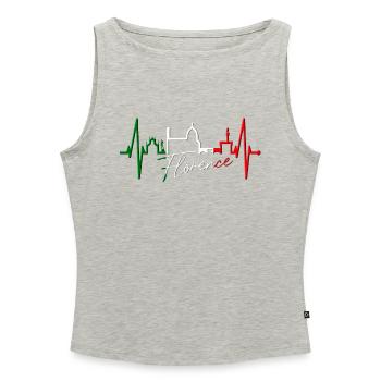 Florenz Skyline Italien Herzschlag I Love Firenze - Frauen Organic Tank Top mit U-Boot-Ausschnitt - Grau meliert - Vorne - Selfina (174cm)
