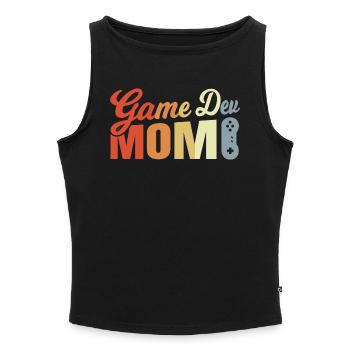Game Developer Mom - Women’s Organic Boat Neck Tank Top - black - Front - Selfina (174cm)