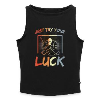 Eishockey Goalie - Women’s Organic Boat Neck Tank Top - black - Front - Selfina (174cm)
