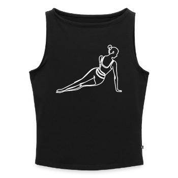 Fille de remise en forme - Débardeur femme à encolure bateau bio - gris chiné - Devant - Selfina (174cm)