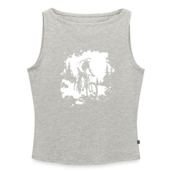 Mountain Bike Graphics - Women’s Organic Boat Neck Tank Top - heather grey - Front - Selfina (174cm)